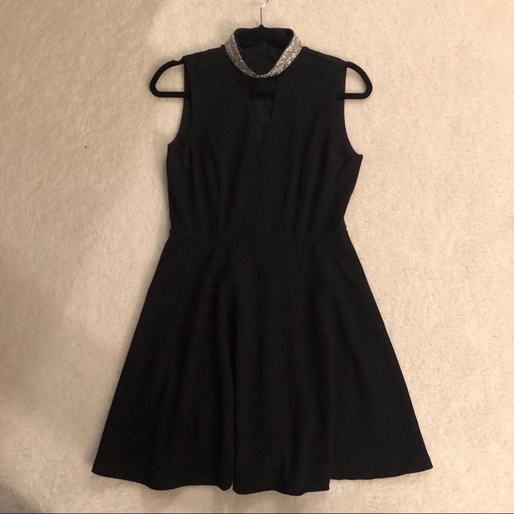 Black Dress with Beaded Collar